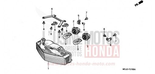 TAILLIGHT (CBR900RRY,1/RE1) CBR900RR1 de 2001